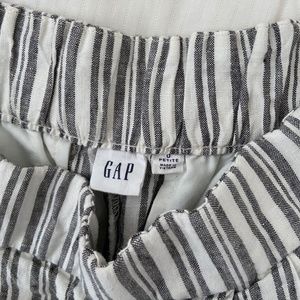 ✧ GAP Wide Leg Cropped Stripe Linen Pants ✧